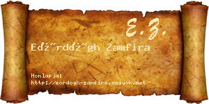 Eördögh Zamfira névjegykártya